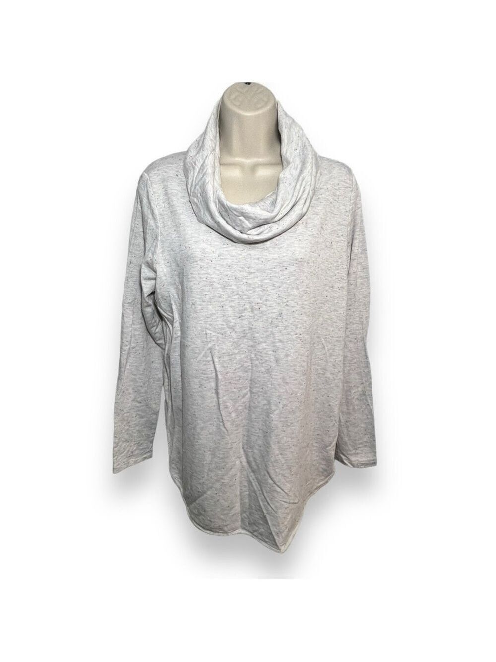 LOFT Women’s Cowlneck Flecked Sweatshirt Gray Size Large